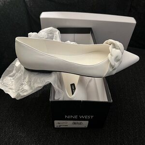 White flat Nine West shoes